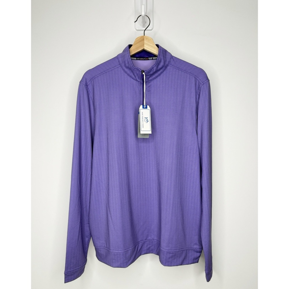 NWT Southern Tide Edgecrest Cruiser Quarter Zip Mens Medium Purple Golf Pullover